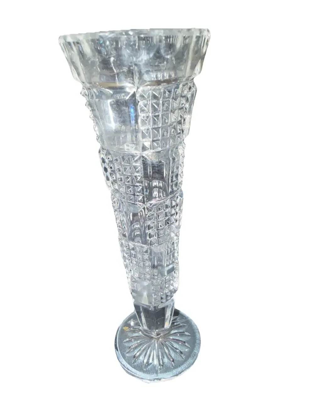 Echt Bleikristall Hand-Cut Lead Crystal Footed Bud Vase 6.5